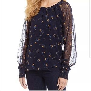 Draper James long sleeve floral blouse